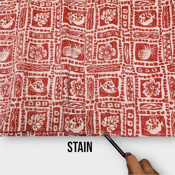 VTG Reyn Spooner Hawaiian Shirt Red XXL Reverse Print Classic Floral Fish Leaf - Picture 8 of 11